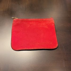 Balmain × HM Red Suede and Black Leather Pouch
